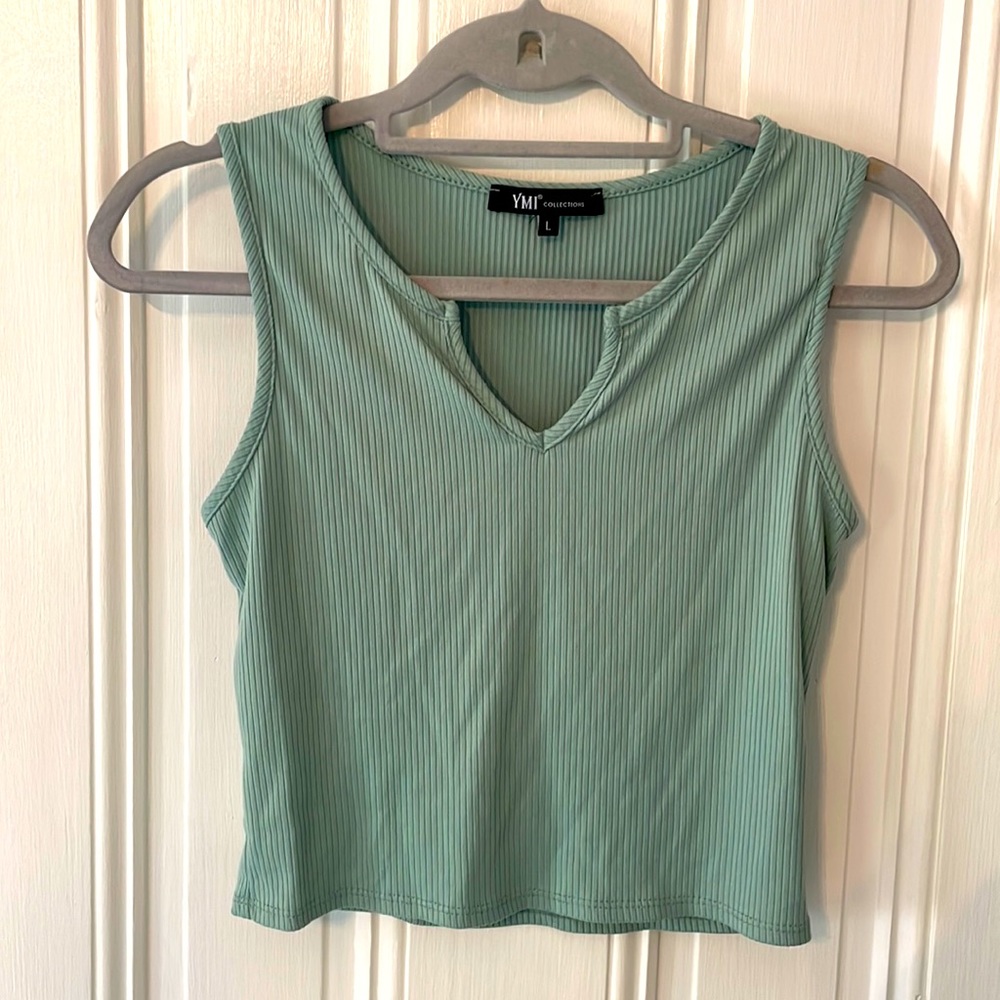 YMI Juniors’ Sage Notch Neck Tank